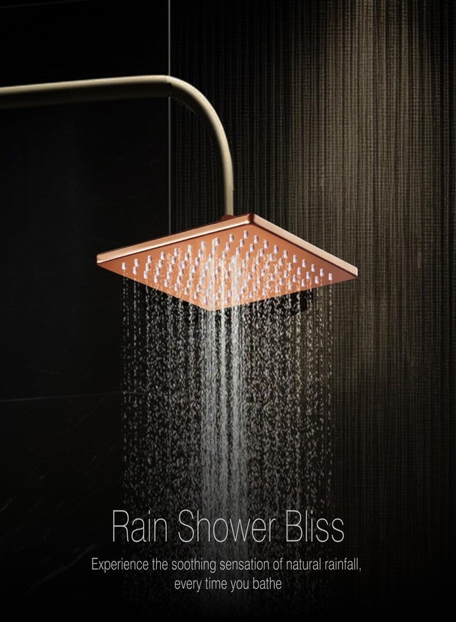 هيندوير مجموعة هندوير الإيطالية F160149RGD، دش علوي للحمام | مصنوع من النحاس | رأس عريض - 200 مم | شكل مربع | دش مطري | اللون - ذهبي وردي - Image 2